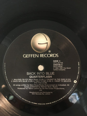 Quarterflash – Back Into Blue LP vinyl record, image 3 of 6