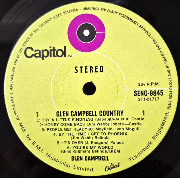 Glen Campbell – Glen Campbell Country LP vinyl record, image 3 of 4