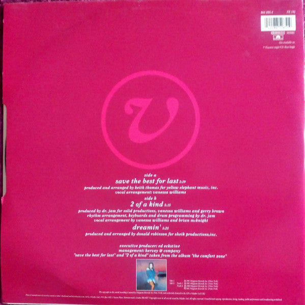 Vanessa Williams – Save The Best For Last 12" vinyl record, image 2 of 4