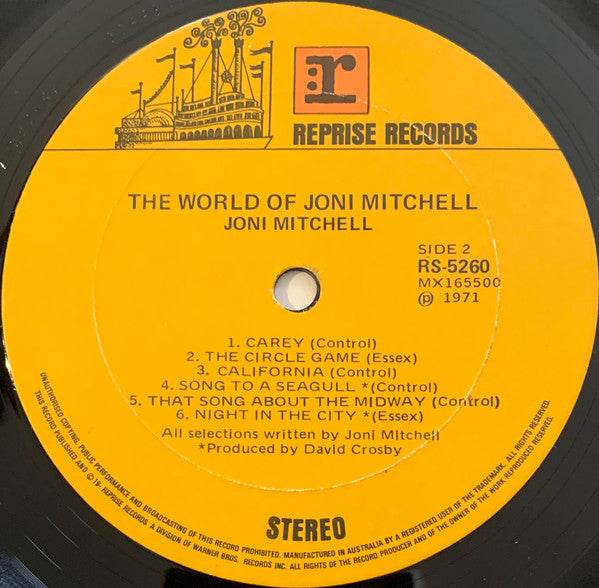 Joni Mitchell – The World Of Joni Mitchell LP vinyl record, image 5 of 5
