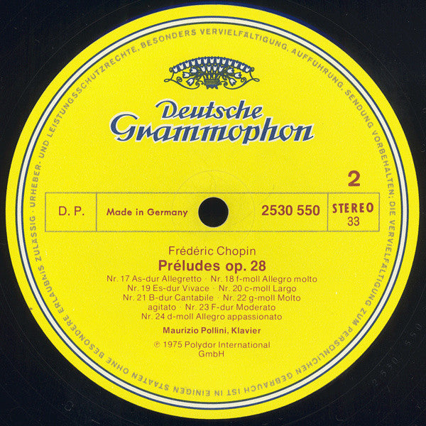 Frédéric Chopin, Maurizio Pollini – 24 Préludes Op. 28 LP vinyl record, image 4 of 5