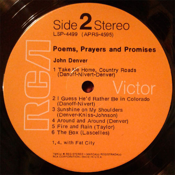 John Denver – Poems, Prayers & Promises LP vinyl record, image 4 of 5
