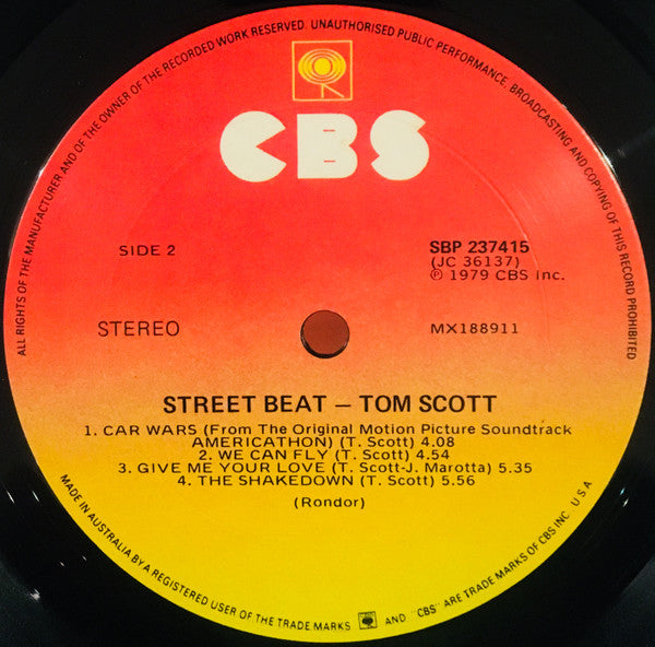 Tom Scott – Street Beat LP vinyl record, image 6 of 6