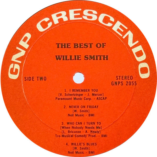 Willie Smith – The Best Of Willie Smith LP vinyl record, image 4 of 4