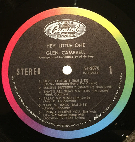 Glen Campbell – Hey, Little One LP vinyl record, image 3 of 4