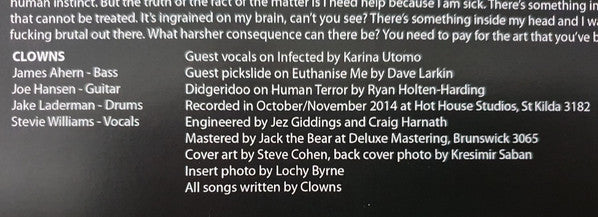 Clowns – Bad Blood LP vinyl record, image 5 of 5