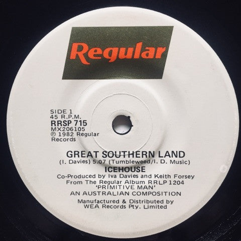 Icehouse – Great Southern Land 7" vinyl record, image 1 of 2