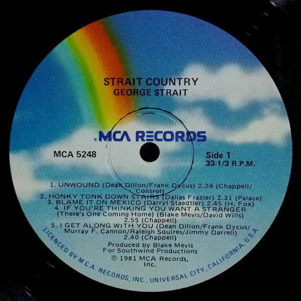 George Strait – Strait Country LP vinyl record, image 3 of 4