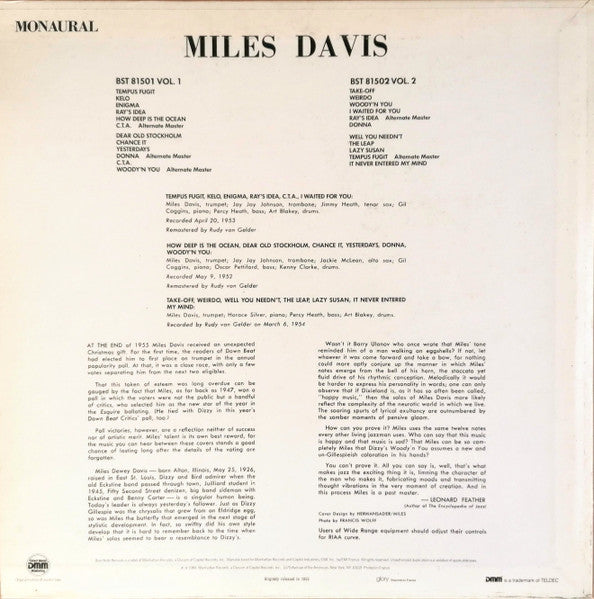 Miles Davis – Volume 1 LP vinyl record, image 4 of 6