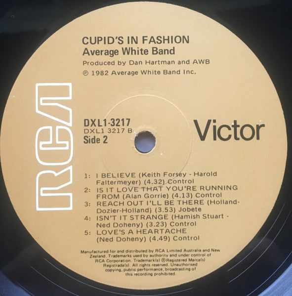 Average White Band – Cupid's In Fashion LP vinyl record, image 2 of 3