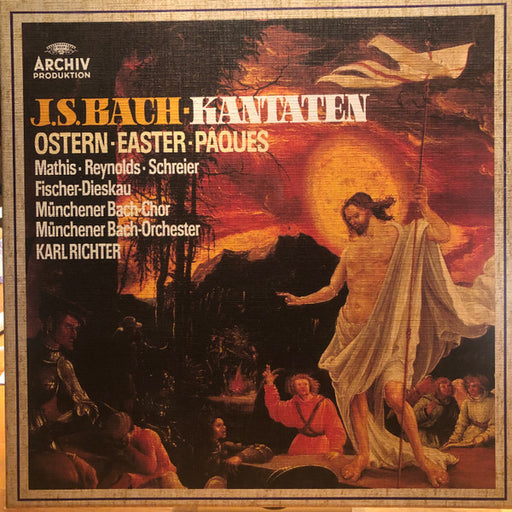 Johann Sebastian Bach, Edith Mathis, Anna Reynolds, Peter Schreier, Dietrich Fischer-Dieskau, Münchener Bach-Chor, Münchener Bach-Orchester – Kantaten Ostern = Easter = Pâques (6xLP) LP vinyl record, image 1 of 10