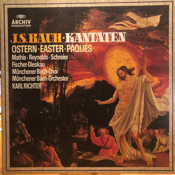 Johann Sebastian Bach, Edith Mathis, Anna Reynolds, Peter Schreier, Dietrich Fischer-Dieskau, Münchener Bach-Chor, Münchener Bach-Orchester – Kantaten Ostern = Easter = Pâques (6xLP) LP vinyl record, image 1 of 10