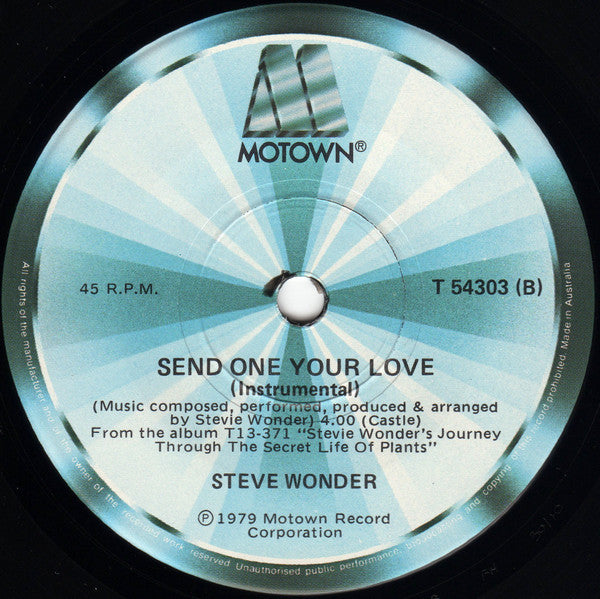 Stevie Wonder – Send One Your Love 7" vinyl record, image 4 of 4