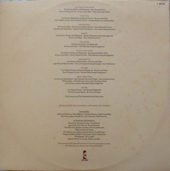 Cat Stevens – Back To Earth LP vinyl record, image 4 of 6