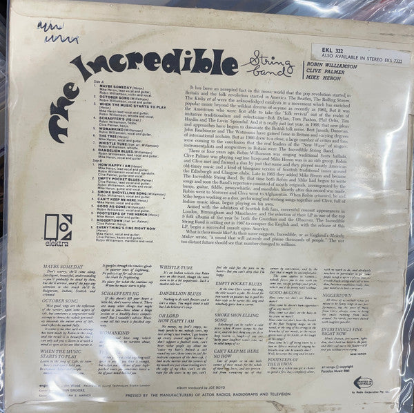 The Incredible String Band – The Incredible String Band LP vinyl record, image 2 of 4