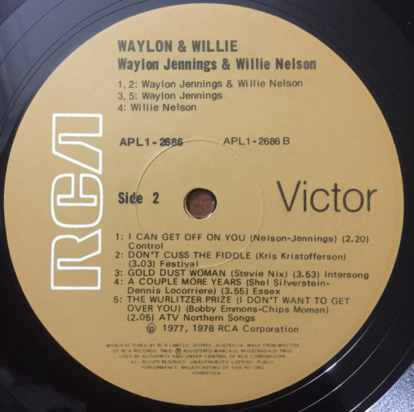 Waylon Jennings & Willie Nelson – Waylon & Willie LP vinyl record, image 4 of 4