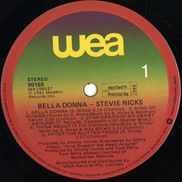 Stevie Nicks – Bella Donna LP vinyl record, image 5 of 9