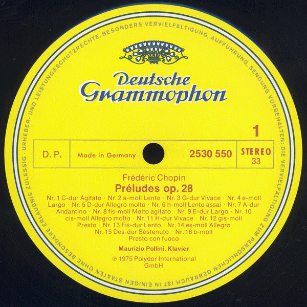 Frédéric Chopin, Maurizio Pollini – 24 Préludes Op. 28 LP vinyl record, image 3 of 5