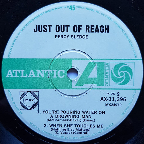 Percy Sledge – Just Out Of Reach 7" vinyl record, image 4 of 4