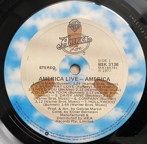 America – Live LP vinyl record, image 3 of 6