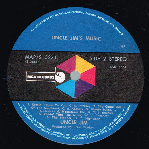 Uncle Jim's Music – Uncle Jim's Music LP vinyl record, image 4 of 4