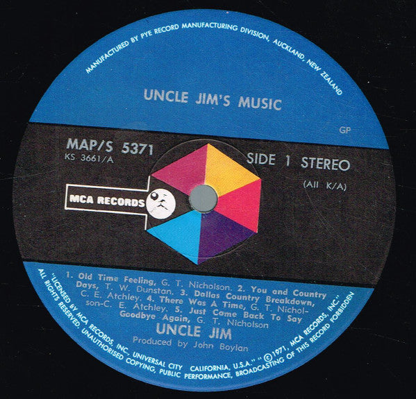 Uncle Jim's Music – Uncle Jim's Music LP vinyl record, image 3 of 4