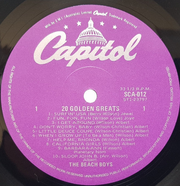 The Beach Boys – 20 Golden Greats LP vinyl record, image 3 of 4