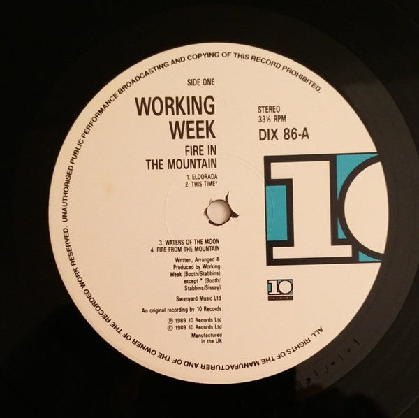 Working Week – Fire In The Mountain LP vinyl record, image 3 of 4