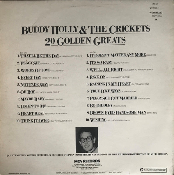 Buddy Holly, The Crickets – 20 Golden Greats LP vinyl record, image 2 of 7