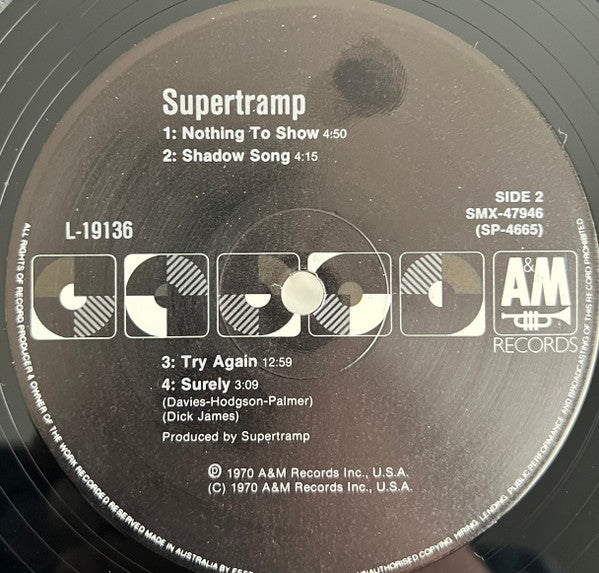 Supertramp – Supertramp LP vinyl record, image 4 of 4