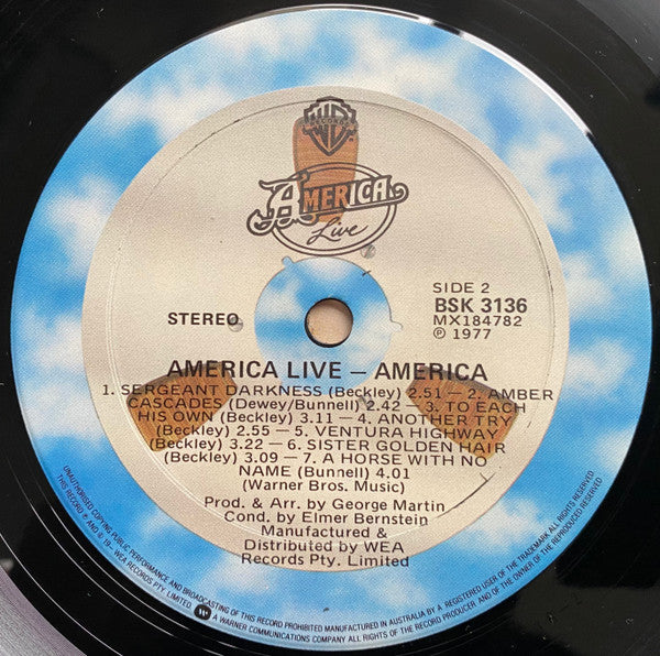 America – Live LP vinyl record, image 4 of 6