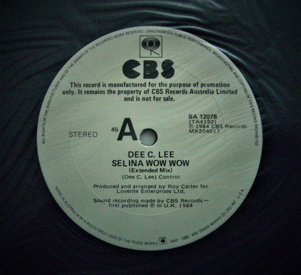 Dee C. Lee – Selina Wow Wow 12" vinyl record, image 3 of 4