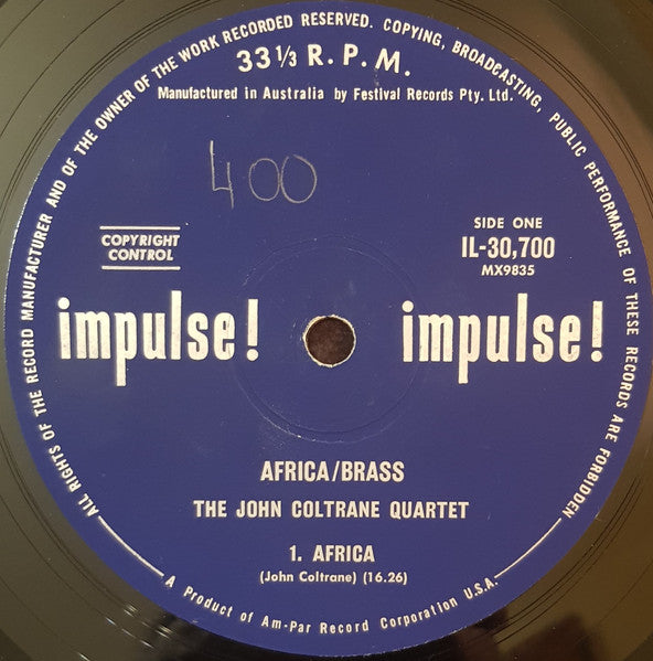 The John Coltrane Quartet – Africa / Brass LP vinyl record, image 3 of 4