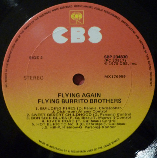 The Flying Burrito Bros – Flying Again LP vinyl record, image 4 of 4