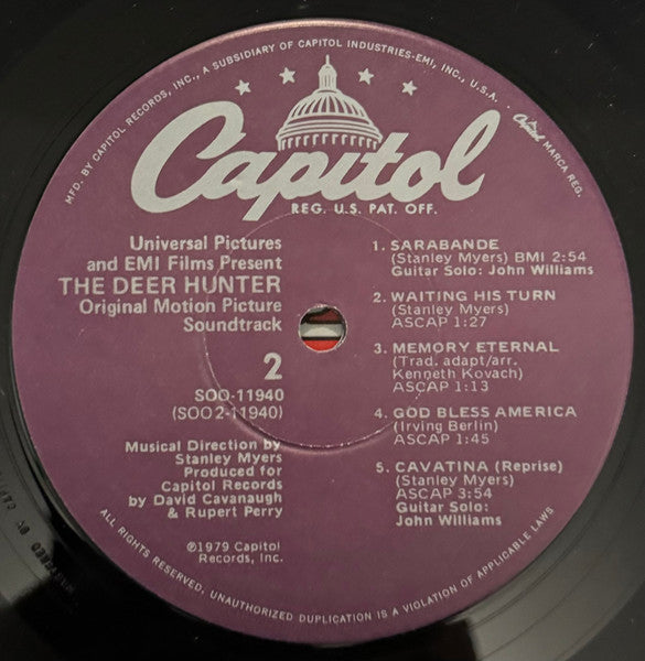 Various – The Deer Hunter (Original Motion Picture Soundtrack) LP vinyl record, image 2 of 3