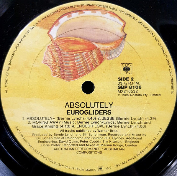 Eurogliders – Absolutely! LP vinyl record, image 4 of 6