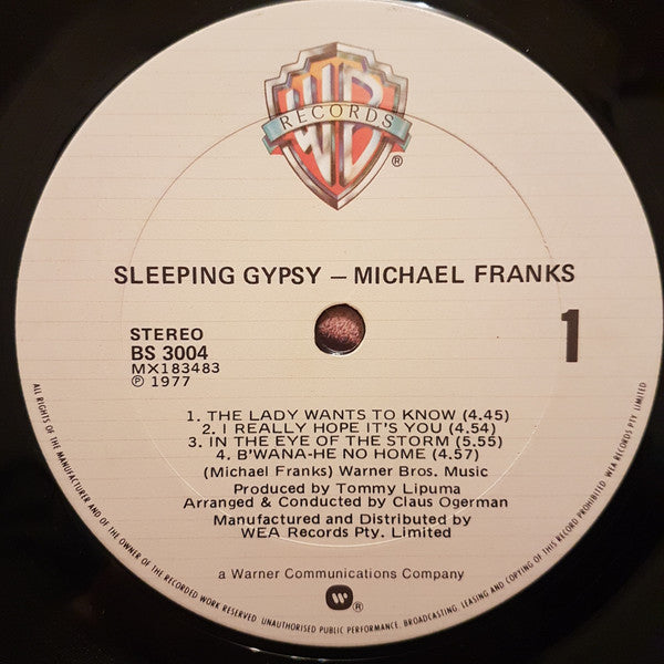 Michael Franks – Sleeping Gypsy LP vinyl record, image 3 of 4