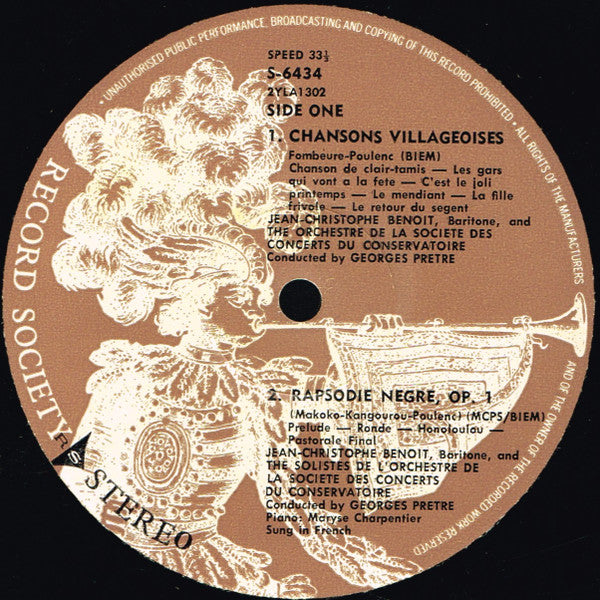Francis Poulenc – Le Bal Masqué • Rapsodie Nègre • Chansons Villageoises • Le Bestiaire LP vinyl record, image 3 of 10