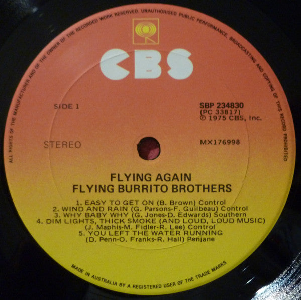 The Flying Burrito Bros – Flying Again LP vinyl record, image 3 of 4