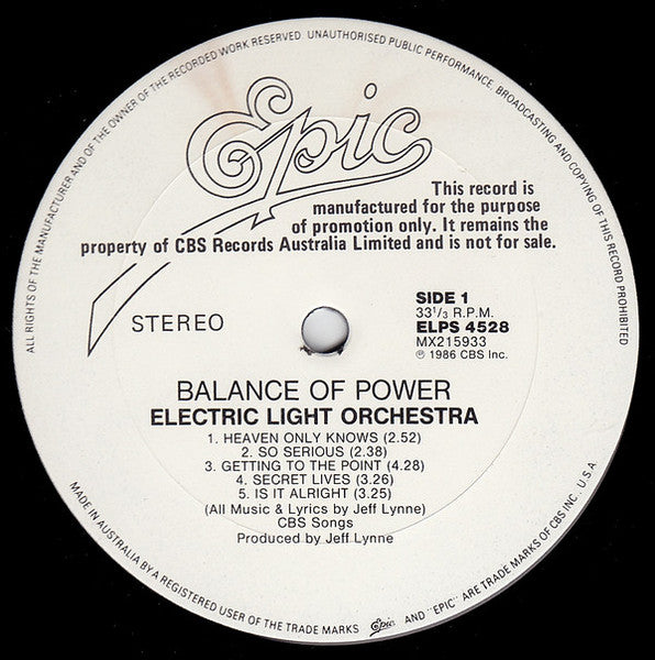 Electric Light Orchestra – Balance Of Power LP vinyl record, image 3 of 4