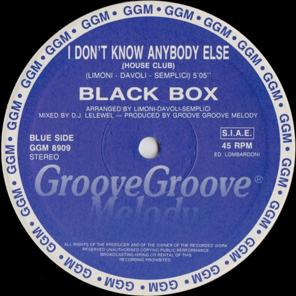 Black Box – I Don't Know Anybody Else 12" vinyl record, image 4 of 4