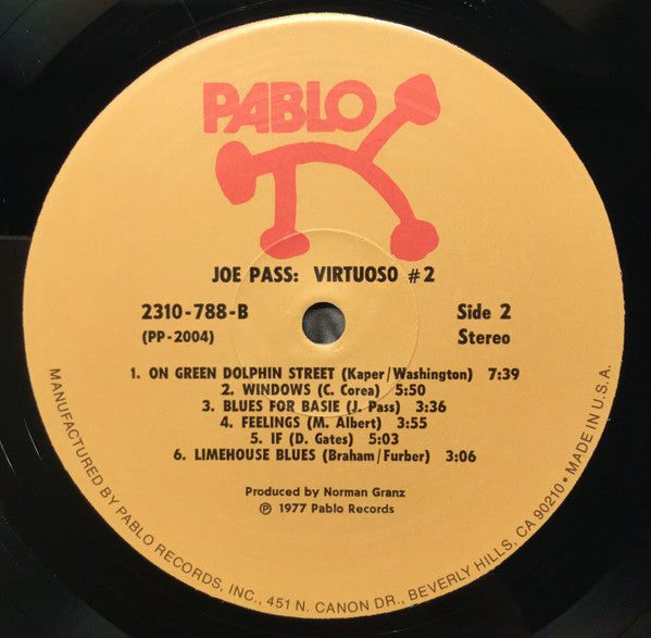 Joe Pass – Virtuoso #2 LP vinyl record, image 4 of 4