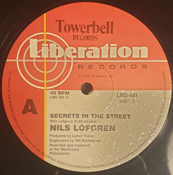 Nils Lofgren – Secrets In The Street 12" vinyl record