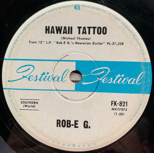 Rob E. G. – Hawaii Tattoo - Peter Gunn 7" vinyl record, image 1 of 2