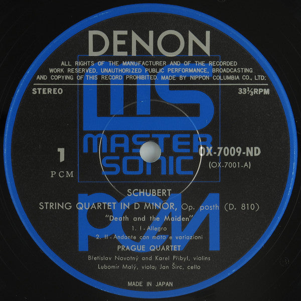 Franz Schubert, Pyotr Ilyich Tchaikovsky, Prague String Quartet – Death And The Maiden / Andante Cantabile LP vinyl record, image 3 of 4