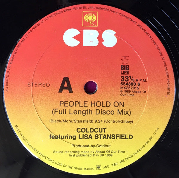 Coldcut, Lisa Stansfield – People Hold On 12" vinyl record, image 3 of 4