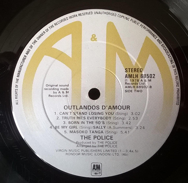 The Police – Outlandos D'Amour LP vinyl record, image 4 of 4