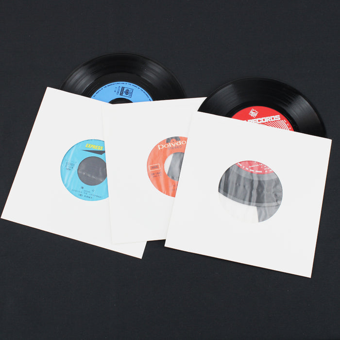 7" Paper & Poly-Lined Record Inner Sleeves - White