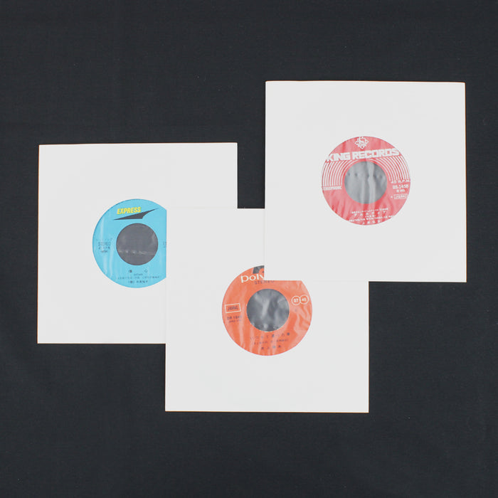 7" Paper & Poly-Lined Record Inner Sleeves - White