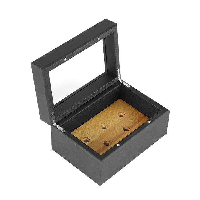 Headshell Storage Box with Glass Lid – Holds 5 Cartridges / Headshells